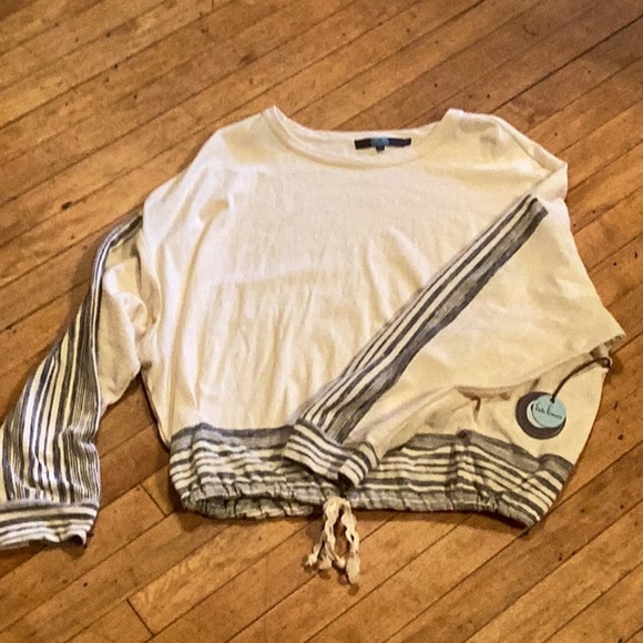 Eva Franco Chia Zen Stripe Sweatshirt Stripe 100% Cotton - Picture 7 of 9